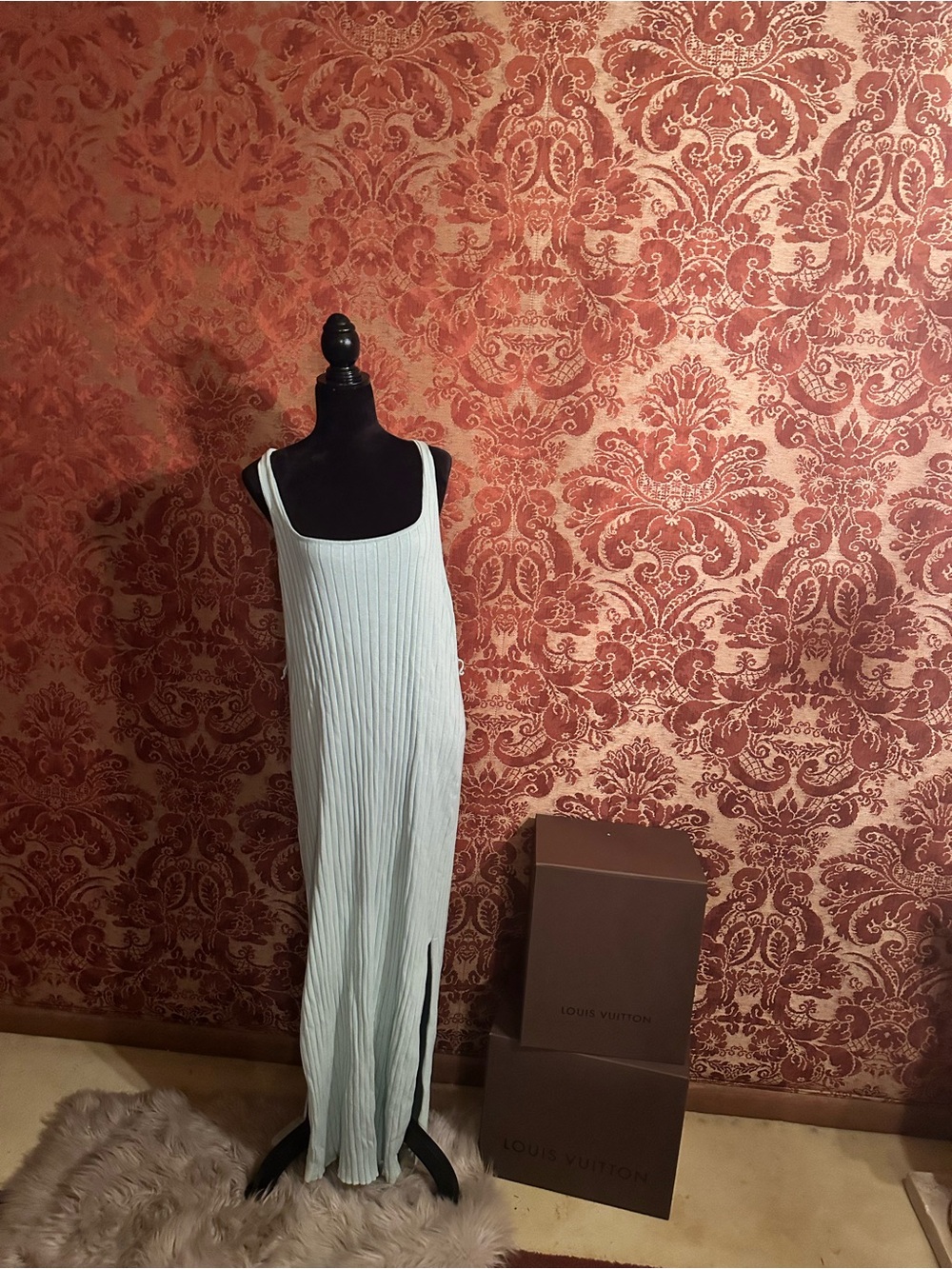 Eloquii Light Mint Green Ribbed Maxi Tank Dress